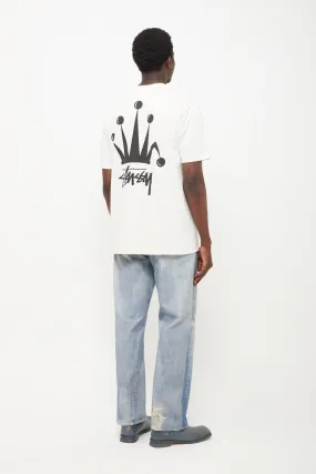 STUSSY NATURAL PIG DYED REGAL CROWN T-SHIRT
